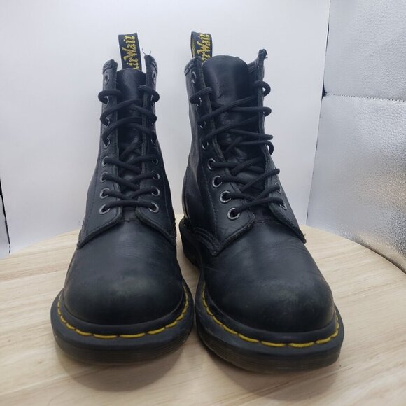 Dr Doc Martens 11821 Lace Up Combat Boots Womens US Size 5 Black Leather - Picture 2 of 8